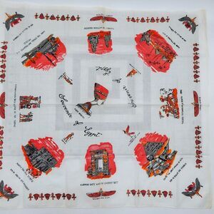 Egyptian Landmark Symbols Scarf Souvenir Cotton Tourist Attractions